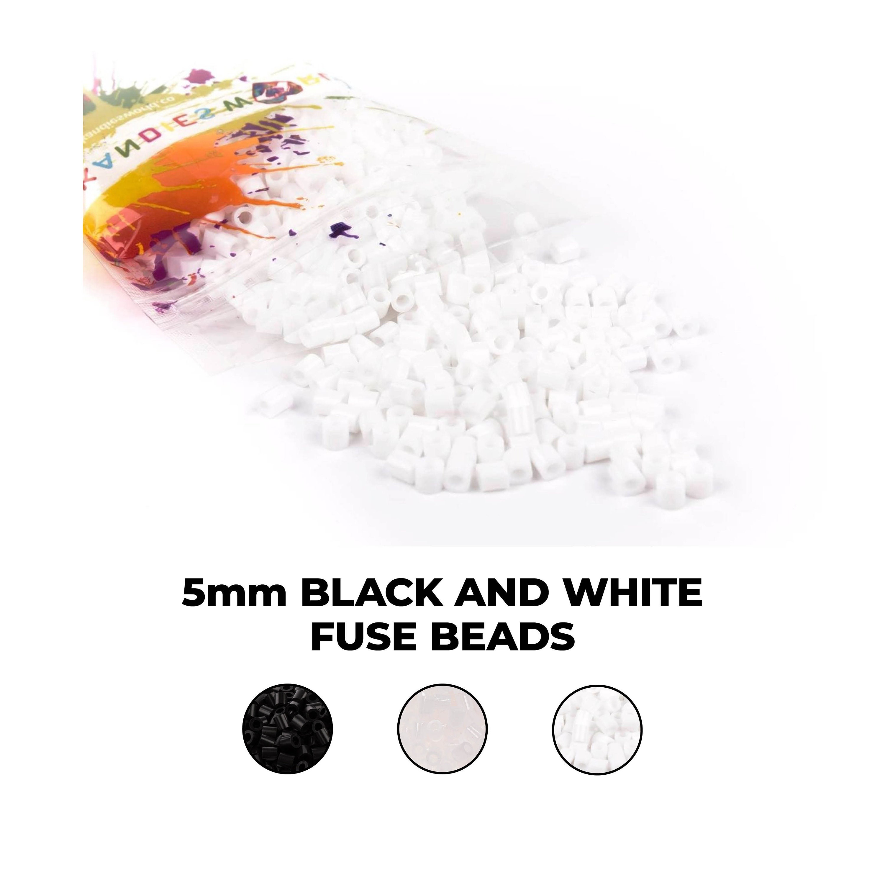 Black, White or Clear Fuse Beads for Perlers 3 Options perler Brand  Compatible Melty Beads 5mm 1000, 3000 or 6000 Beads 