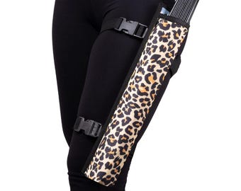 Cheetah Fan Holster  -  Waerable, Adjustable Shoulder and Leg Options - Hand Fan Holder & Thigh