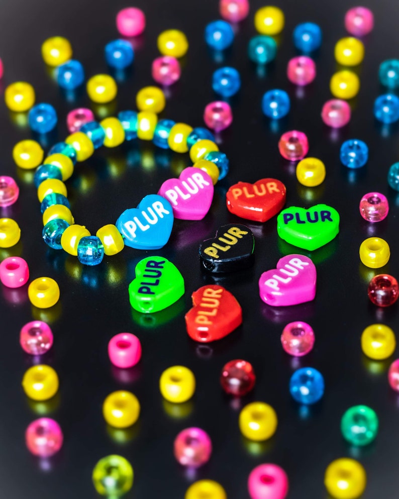 Good For Jewelry Beads Made In The USA Kandi Rave Bracelets PLUR Plastic Beads 10+ Pack
