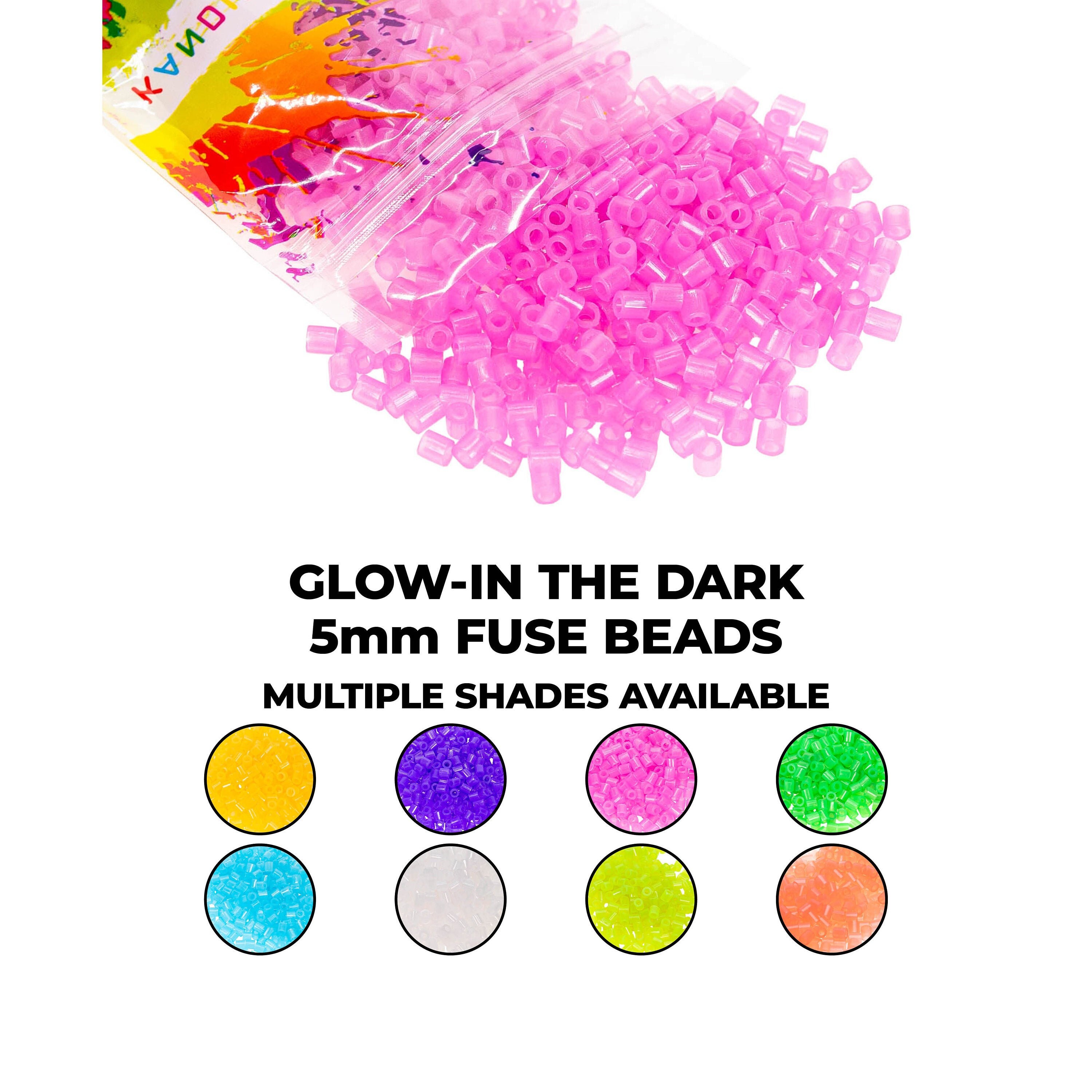 GlowInTheDark Fuse Beads for perlers 8 Colorful Options Etsy