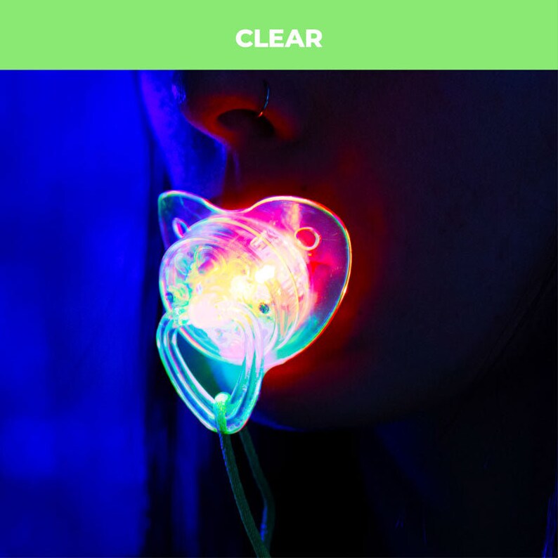 LED Rave Pacifier – Light up Binky – Glow EDM Festival Accessory Gear ...