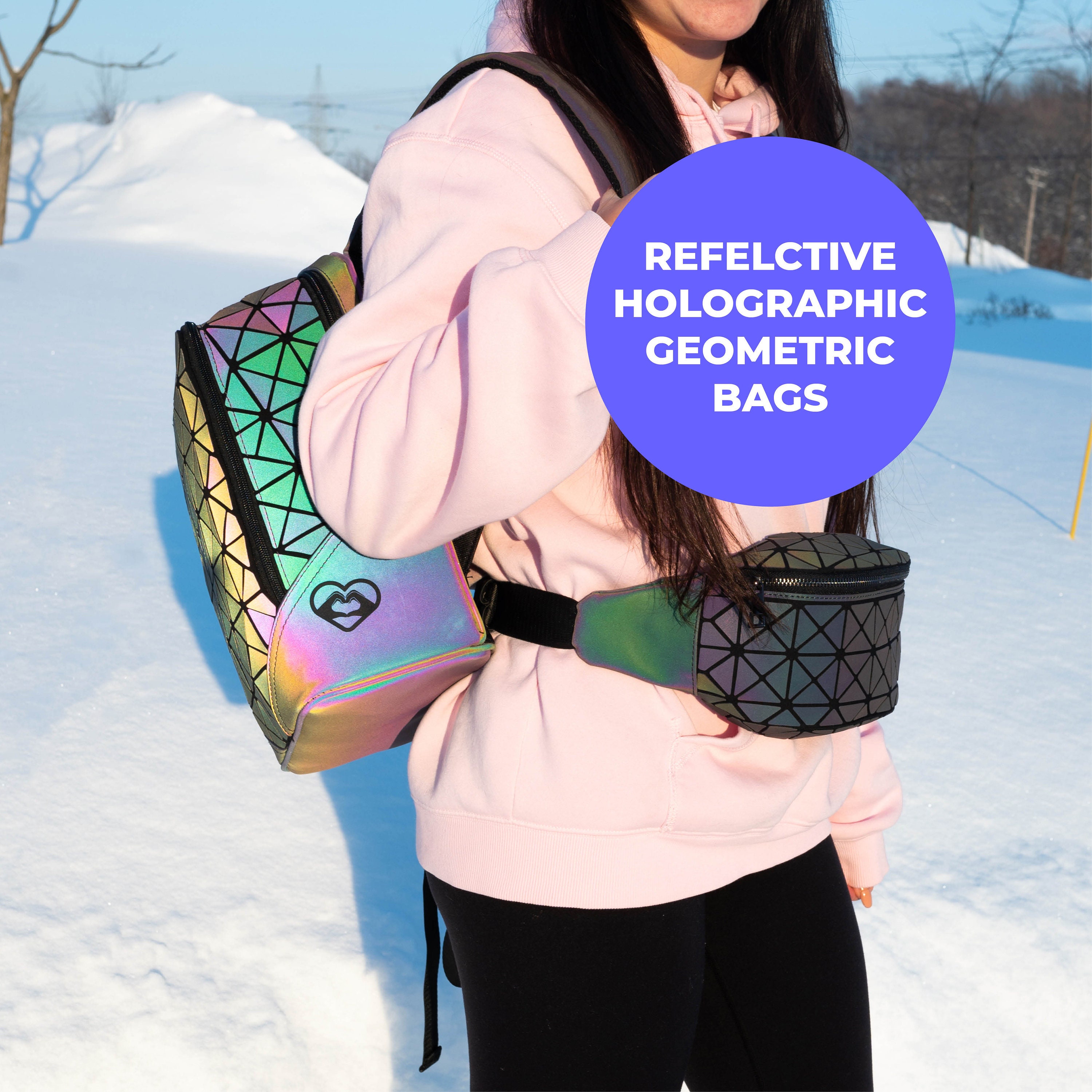 Luminous Shoulder School Backpack Color Changing Bag Geometric Set –  RoyaleCart Store