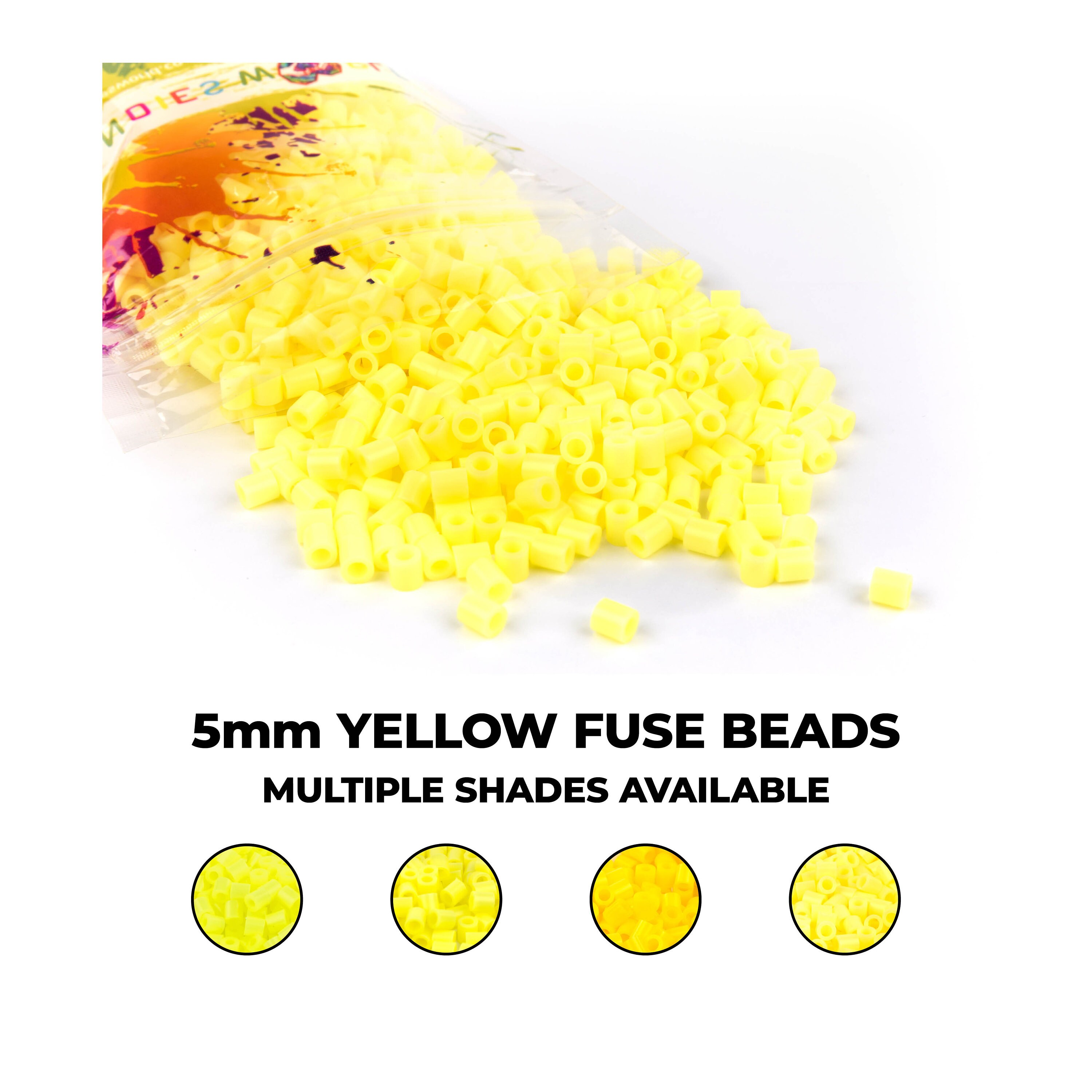 2 Pack Bundle Orange and Yellow Perler Caps Solid-Top Fuse Beads 