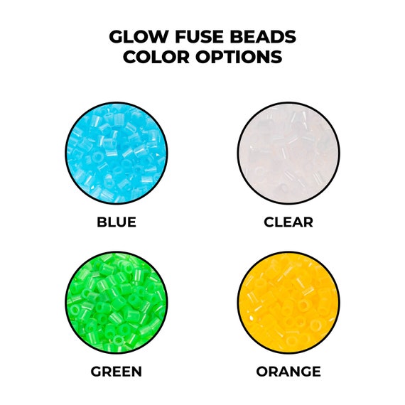 Glow-in-the-dark Fuse Beads for Perlers 8 Colorful Options perler Brand  Compatible Melty Beads 5mm 1000, 3000 or 6000 Beads 