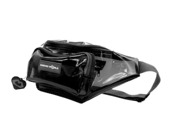Black Clear Fanny Pack - Festival Approved Bag – Transparent Rave Belt Bag– EDM Concert Accessories