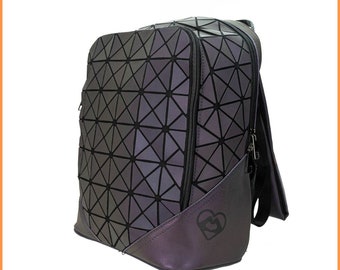 Holographic Reflective Effect Backpack - Iridescent Luminous bag - Rave and festival backpack