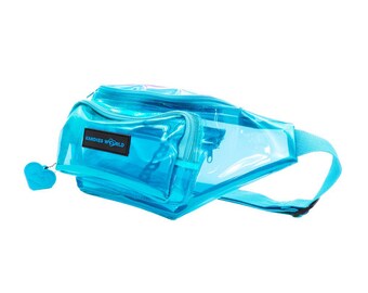 Blue Clear Fanny Pack - Festival Approved Bag – Transparent Rave Belt Bag– EDM Concert Accessories