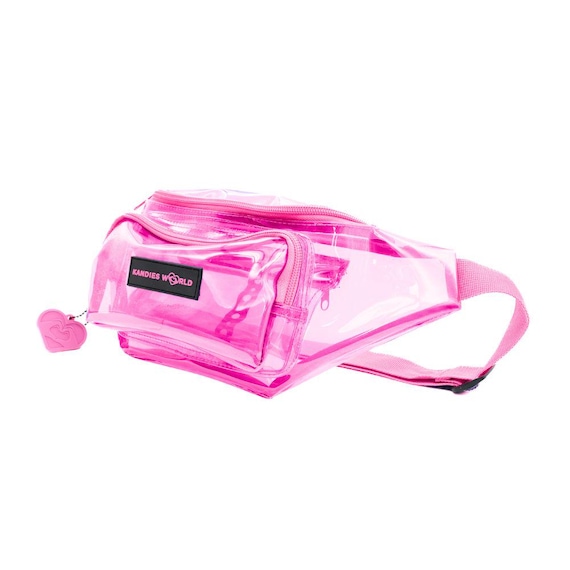 Pink Clear Fanny Pack - Festival Approved Bag – Transparent Rave Belt Bag– EDM Concert Accessories