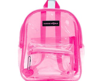 Pink Clear Backpack - Festival Approved Bag – Transparent Rave Bag – EDM Concert Gear