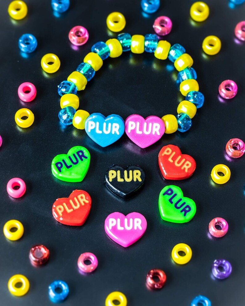 Good For Jewelry Beads Made In The USA Kandi Rave Bracelets PLUR Plastic Beads 10+ Pack