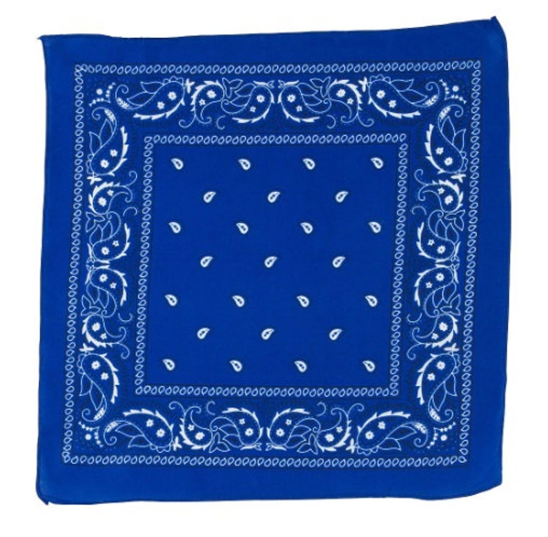 Navy Blue Paisley Bandana Good for DIY Face Mask 20in x 20in | Etsy