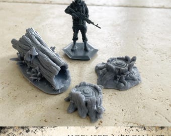 Tree Stumps and Trunk, RPG Miniatures Scenery