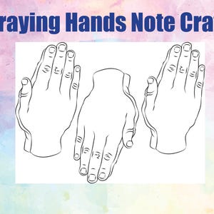 Manualidad de tarjetas con manos en oración