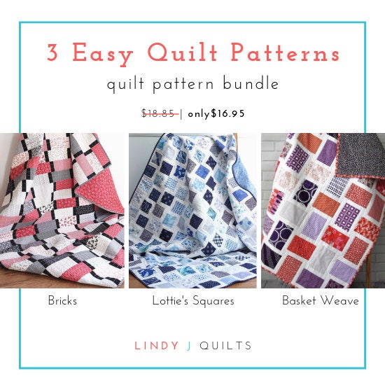 Beginner Friendly Quilt Pattern Bundle 3 Easy Quilt Patterns | Etsy