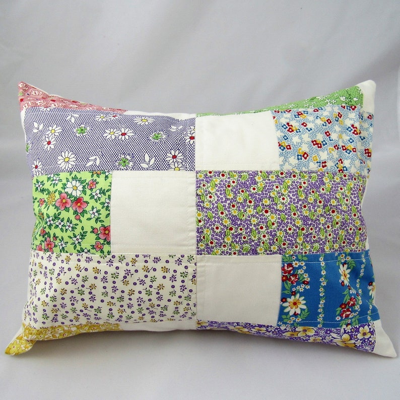 Coordinating Throw Pillow Modern Quilt Vintage Floral Quilt Throw Quilt Unique Gift for Mom