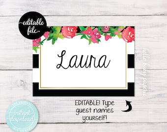 editable name tags guest name tags name badges adhesive etsy