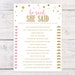 Baby Shower Games, Baby Shower Girl, He Said She Said, Baby Shower Ideas, Pink, Gold, Twinkle Twinkle Little Star Theme, 1035