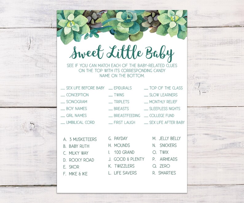 Sweet Little Baby Baby Shower Games Candy Bar Match Game Etsy Sweet Little Baby Baby Shower Games Candy Bar Match Game Etsy