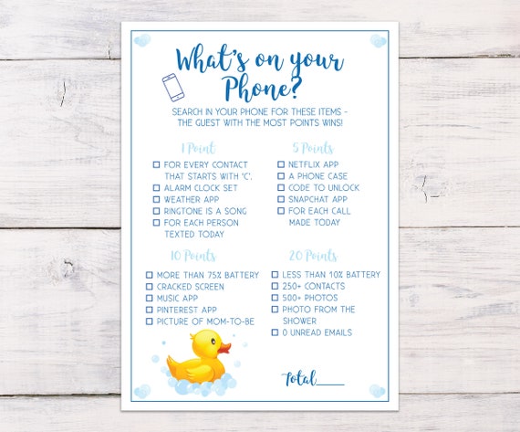 Whats In Your Phone Baby Shower Phone Search Game Baby Shower Game Rubber Duck Baby Shower Baby Shower Boy Baby Shower Ideas Bduck - the duck song roblox id code