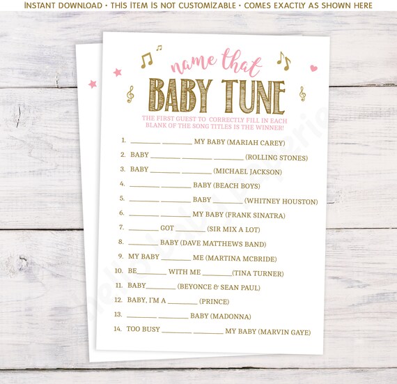 Name That Baby Tune Shower Game Baby Song Game Girl Baby Etsy Name That Baby Tune Shower Game Baby Song Game Girl Baby Etsy
