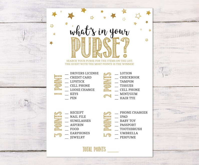 What S In Your Purse Baby Shower Games Purse Raid Game Etsy What S In Your Purse Baby Shower Games Purse Raid Game Etsy