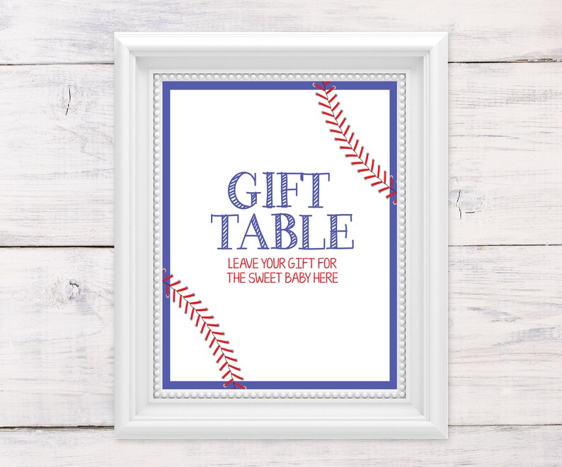 Baby Shower Gift Table Sign Baseball Baby Shower Gift And Etsy