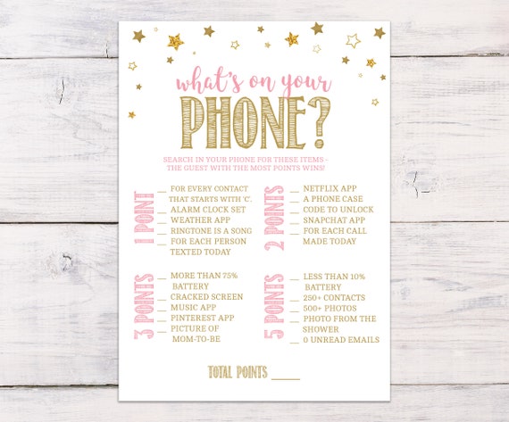 What S In Your Phone Baby Shower Games Baby Shower Etsy What S In Your Phone Baby Shower Games Baby Shower Etsy