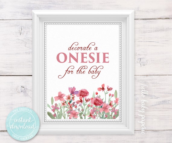 Decorate A Onesie Sign A Onesie Flower Baby Shower Baby Etsy