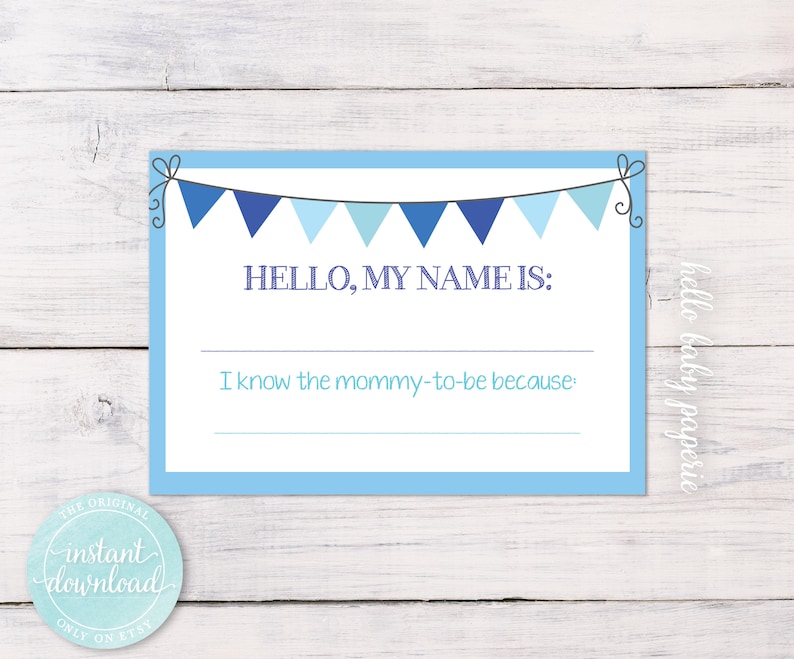 Name Tags Baby Shower Name Tags Avery Name Tags Boy Baby Etsy