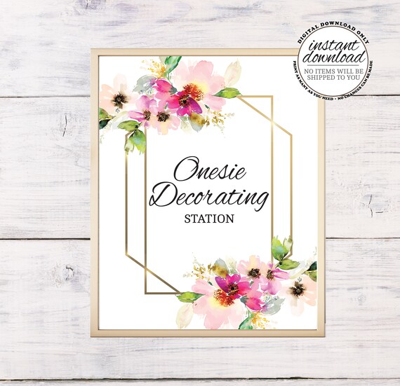 Onesie Decorating Sign Boho Baby Shower Baby Shower Ideas Etsy