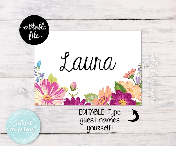 bridal shower name tags purple flower name tags baby shower etsy