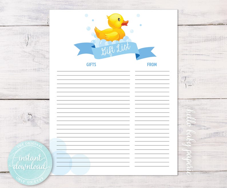 Baby Shower Gift List List Of Received Gifts Shower Gift Etsy Baby Shower Gift List List Of Received Gifts Shower Gift Etsy