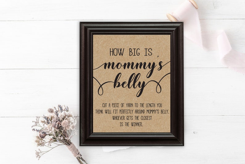 How Big Is Mommy S Belly Game Baby Shower Game Rustic Etsy