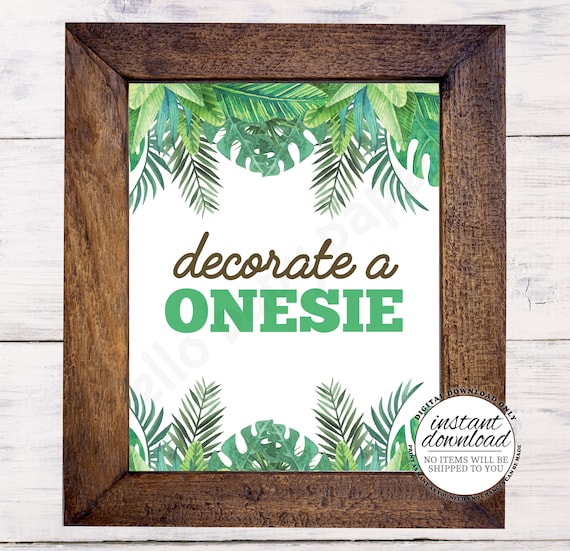 Decorate A Onesie Sign A Onesie Baby Shower Game Jungle Etsy