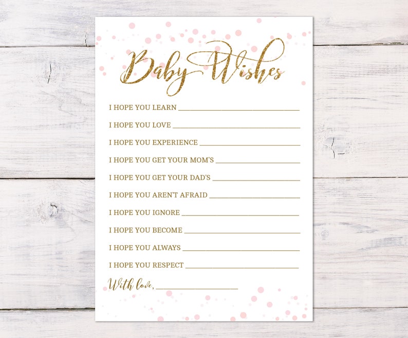Baby Shower Games Baby Shower Girl Girl Pink Wishes For Etsy Baby Shower Games Baby Shower Girl Girl Pink Wishes For Etsy