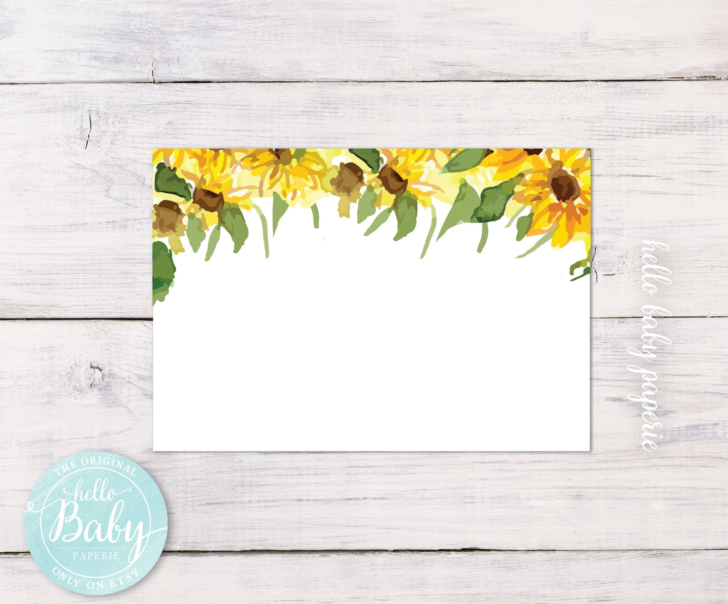 sunflower-baby-shower-sunflower-name-tags-blank-party-name-etsy