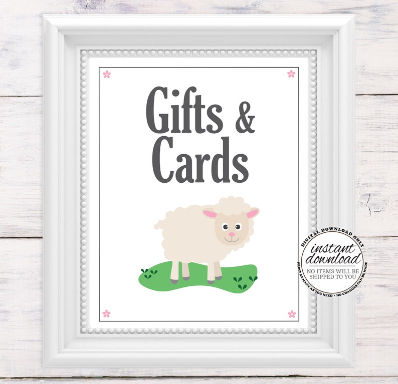 Gifts Table Baby Shower Sign Little Lamb Baby Shower Theme Etsy