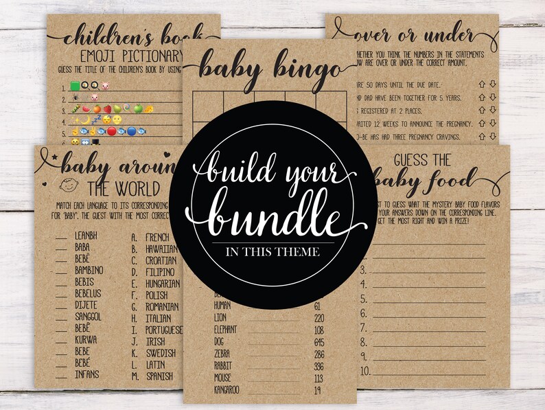 Choose 6 Games Baby Shower Games Rustic Country Baby Shower Etsy Choose 6 Games Baby Shower Games Rustic Country Baby Shower Etsy