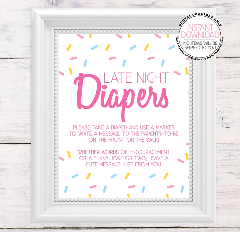 Late Night Diapers Baby Shower Game Sprinkle Baby Shower Etsy Late Night Diapers Baby Shower Game Sprinkle Baby Shower Etsy