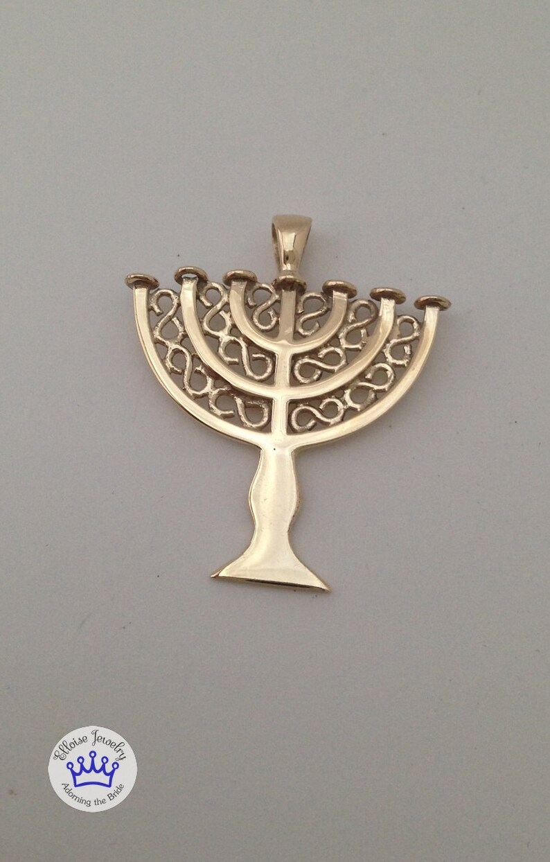 9ct Gold Menorah Pendant Etsy