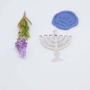Sterling Silver Menorah Pendant