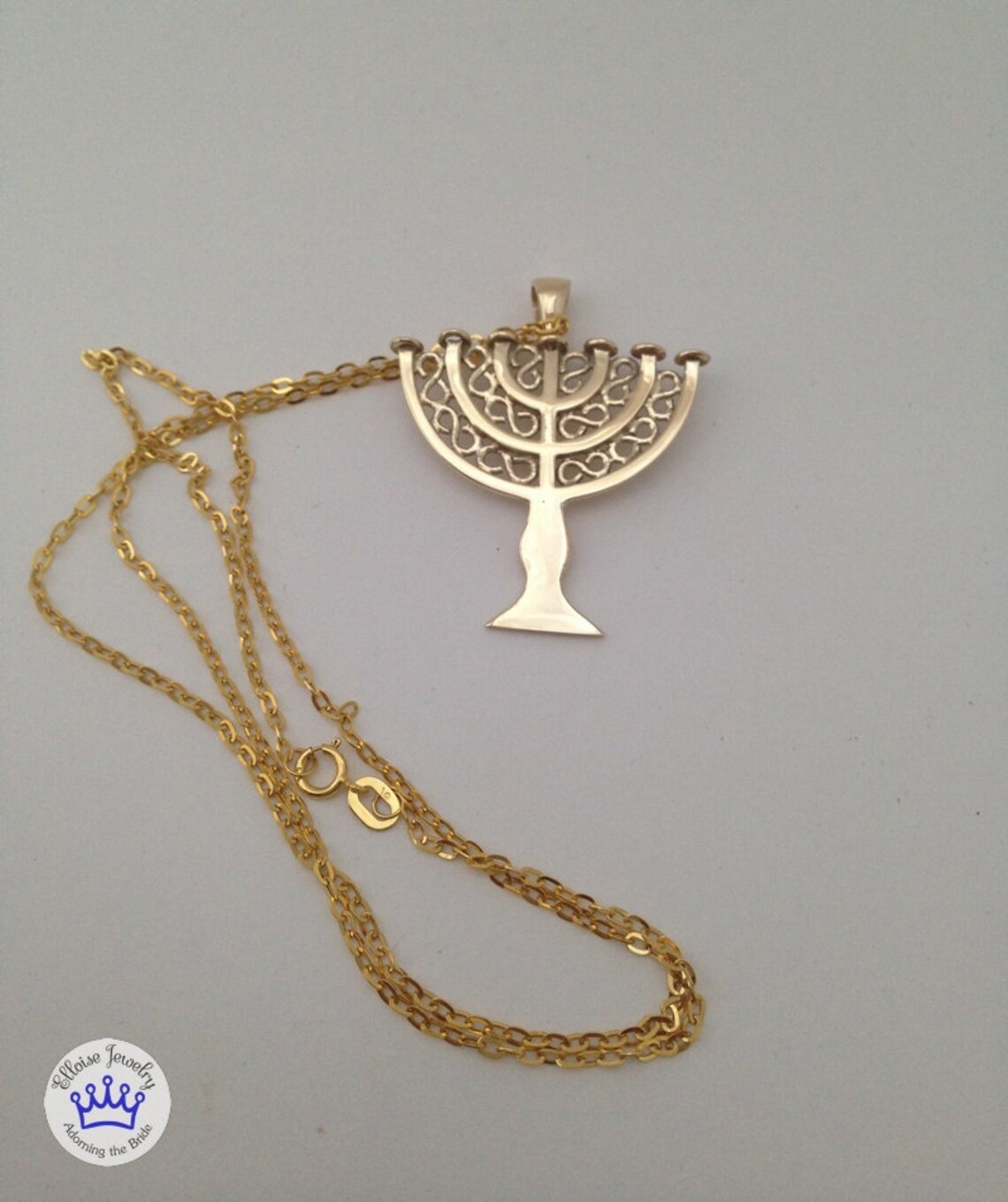 9ct Gold Menorah Pendant Etsy