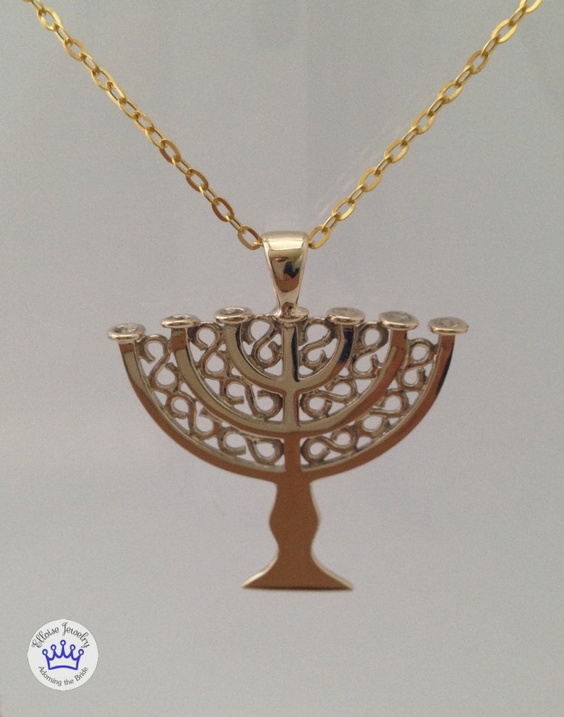 9ct Gold Menorah Pendant Etsy