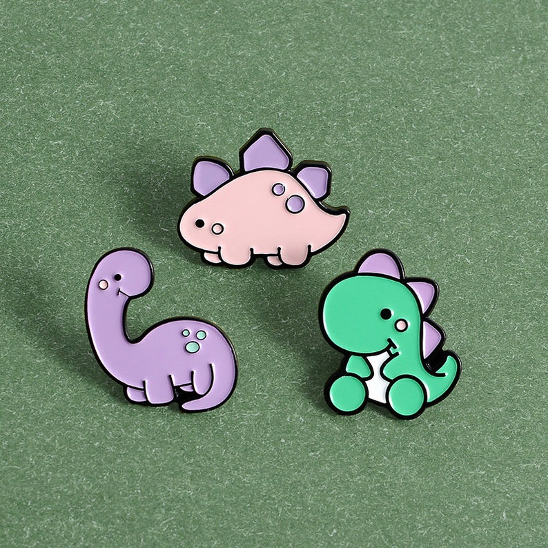Dinosaur Enamel Pin Enamel Lapel Pin Fun Enamel Pin | Etsy