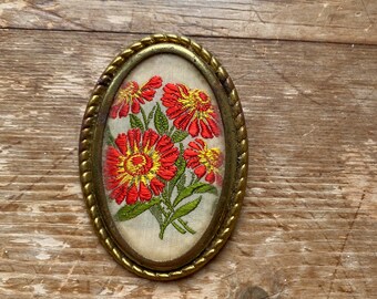 Large Oval Floral Brooch