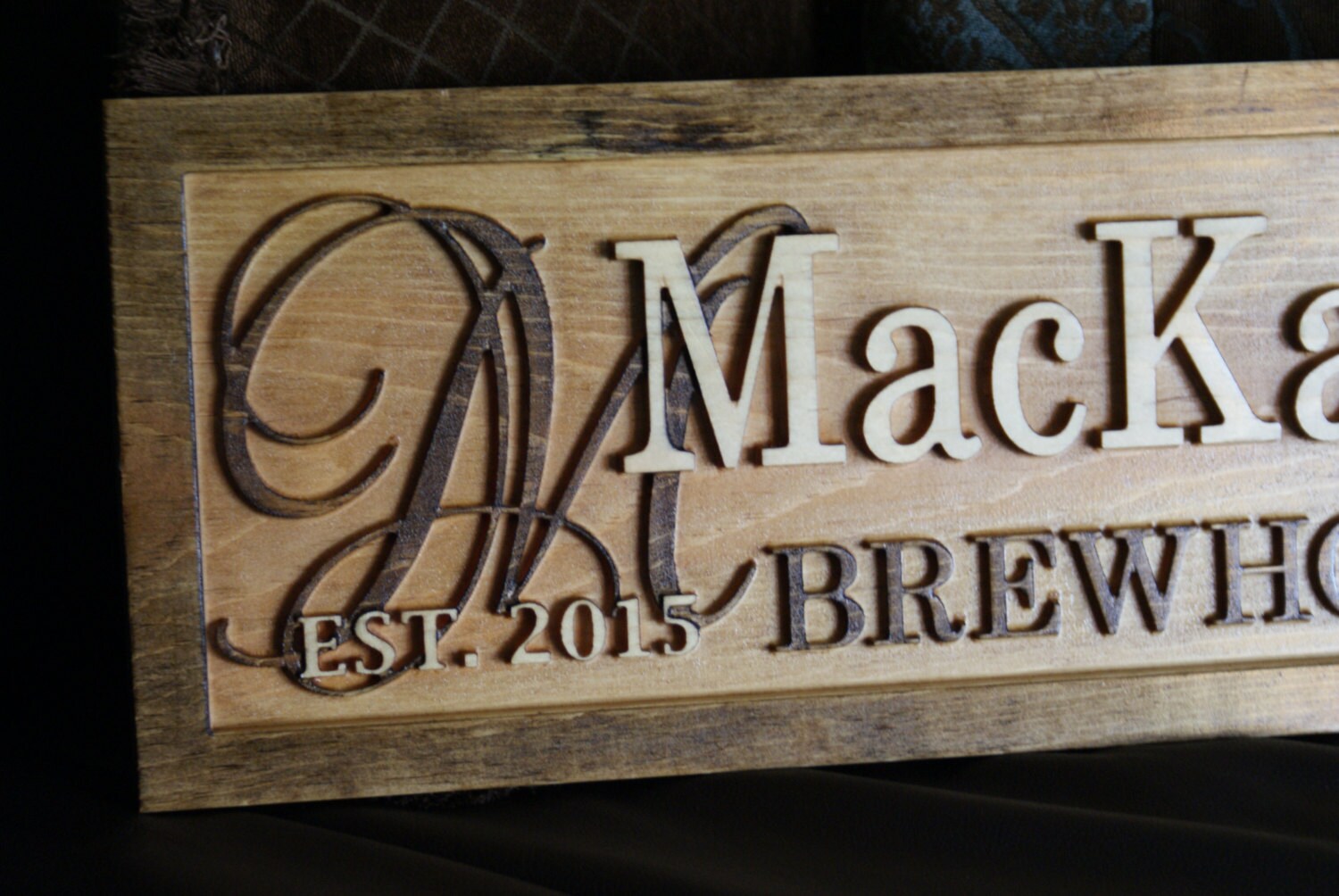 Personalized Bar Sign Rustic Custom Carved Wooden Pub Sign Etsy