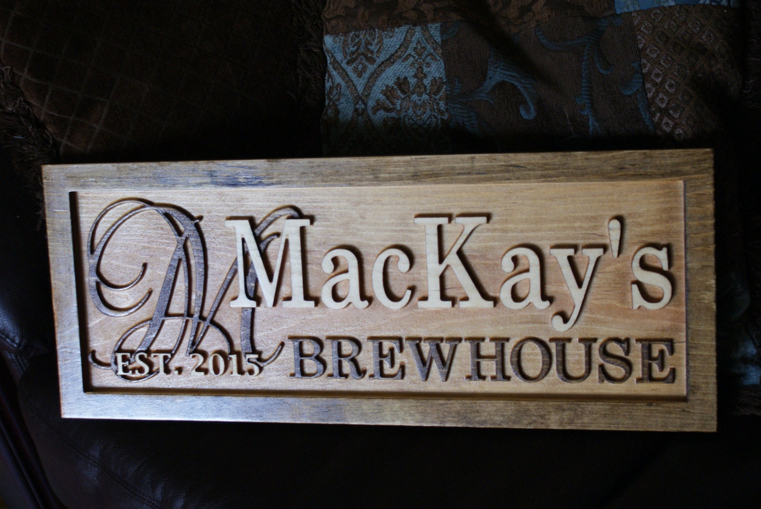 Personalized Bar Sign Rustic Custom Carved Wooden Pub Sign Etsy