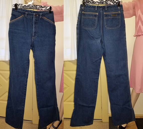 jeans with leather trim