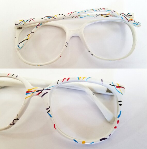 Vintage 1980s Splatter Paint Sunglasses, Eyeglasses … Gem