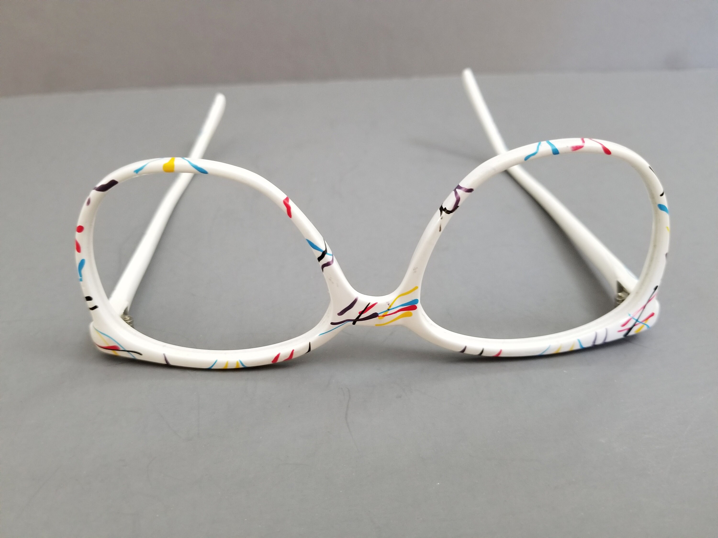 Vintage 1980s Splatter Paint Sunglasses, Eyeglasses Vintage Shades